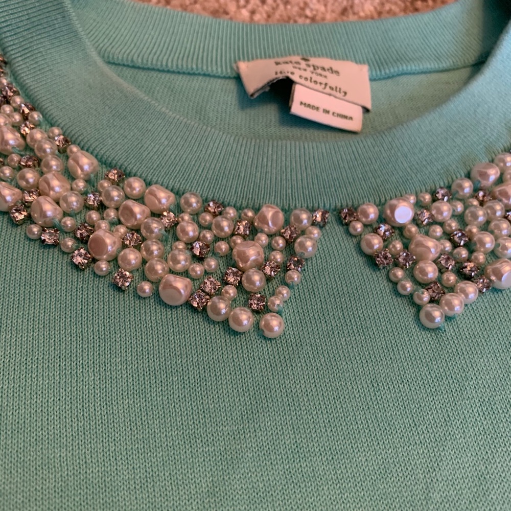 kate spade Teal Blouse with Embellished Collar - Picture 6 of 6